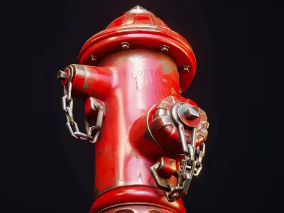 Stylized Fire Hydrant - Game Ready Low-poly 3D model