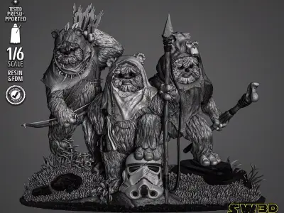 STAR WARS Ewoks Diorama 3D print model