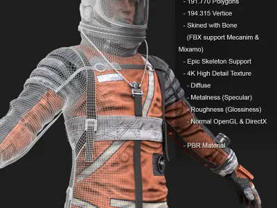CS04 Space Suit LITE VERSION 2 Low-poly 3D model