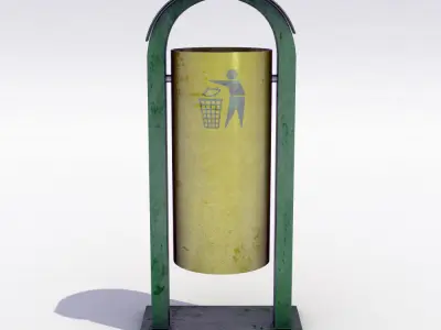 Street trash can - 8 3D model