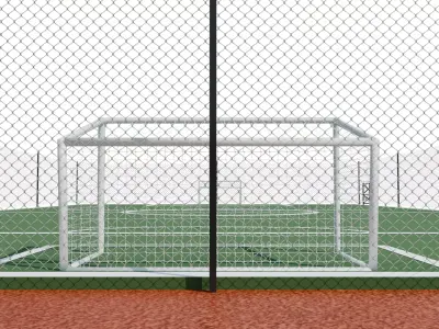 Outdoor Basketball Court 3D Model - PBR Low Poly Low-poly 3D model