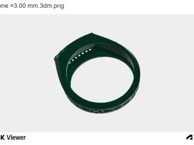 Apex Trio Stone Ring 3D print model