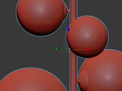 IONA B modern chandelier with glass bubbles hanging from it 3D model