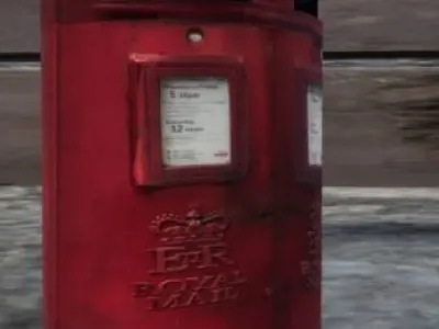 London Postbox low poly Free low-poly 3D model