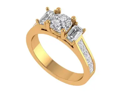 Cushion Engagement Ring 3D print model purchase