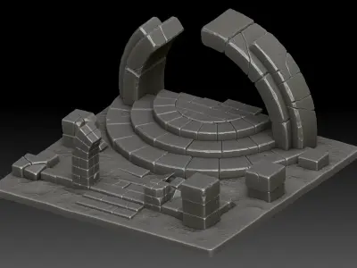 Stylized ruins 3D model