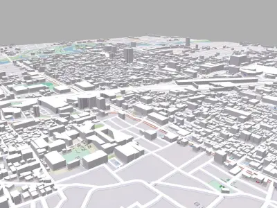 Cityscape Okayama Japan 3D model