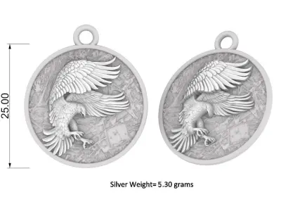 Flying Eagle Silver Pendant 3D print model