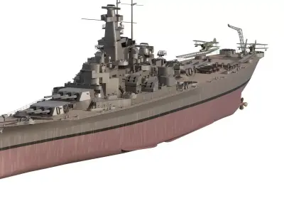US NAVY BATTLESHIP SOUTH DAKOTA CLASS 3D model