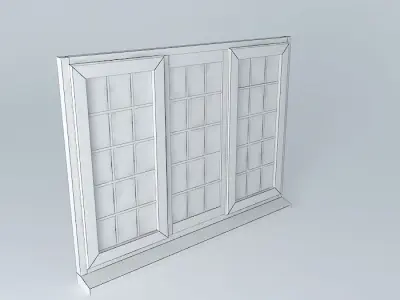 Wide triple window Free 3D model
