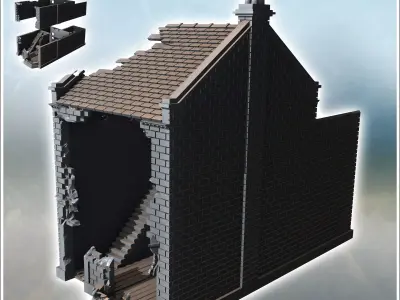 Tiled-roof house with bay window on the ground floor and a large 3D print model order