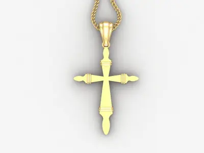 Light Gold 18K Cross Pendant 2CP085 3D print model