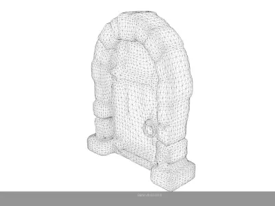 Low Poly Stylized Dungeon Door AI Low-poly 3D model