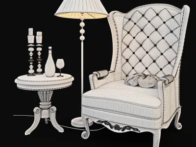 Armchair with decor 5 3D model