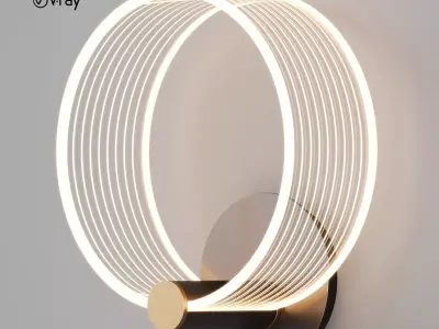 Modern bedside wall light in acrylic and metal 3D model