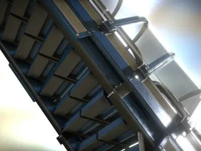 Sci-Fi Stairs Collection Blue Version Low-poly 3D model