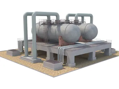 Industrial Silo 01 Low-poly 3D model