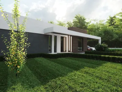 Modern house 04 Low-poly 3D model