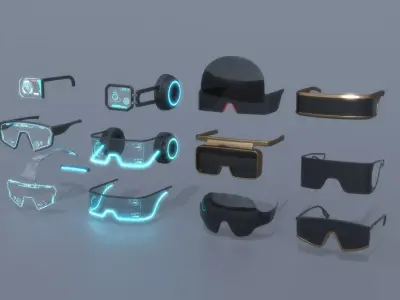 Sci fi glasses and helmet pack x12