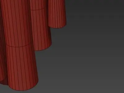 Emmemobili pendant light with five golden cones hanging from it 3D model