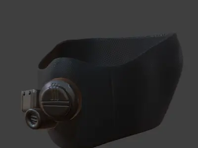 Gas mask respirator futuristic fantasy plastic Low-poly 3D model Low-poly 3D model