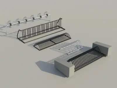 Bike Racks Collection - 5 Bicycle Racks 3D model