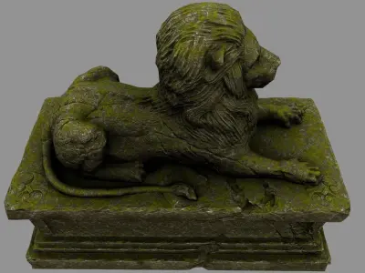 Lion Statue 27 Low-poly 3D model