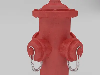 Fire Hydrant Low-poly 3D model 5