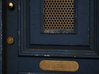 Front Door with Blue Paint 3D model