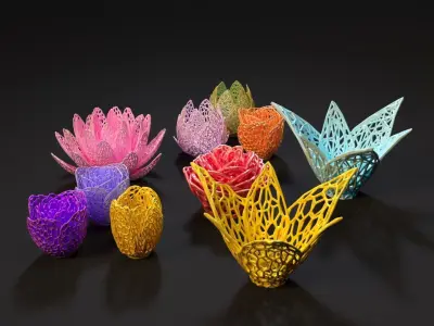 Flower vase set 3D print model