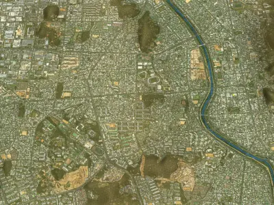 Cheongju - 3D City Topography Terrain 3D Model Pack