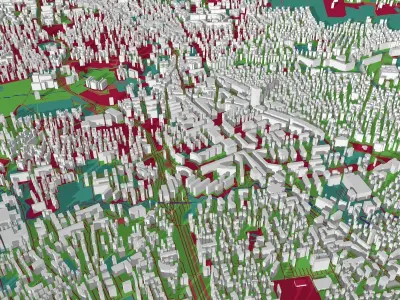 Geneva City Low-poly 3D model