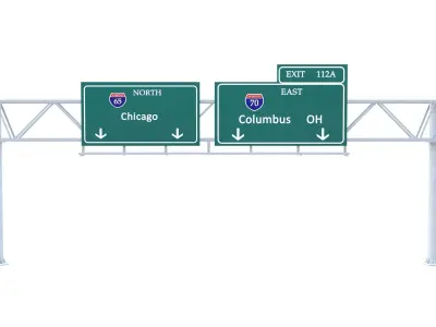 10 Highway Sign Collection Low-poly 3D model