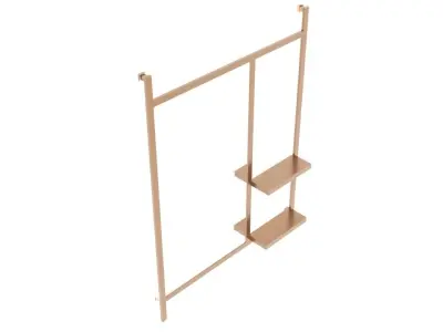 Simple Classic Mirror with lighting 3D model