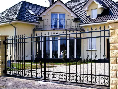 Entrance Driveway Iron Gates Fence 3D model