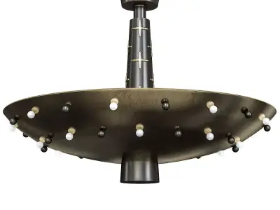 CUSTOM PAIR OF COMMISSIONED CALIFORNIA MODERNIST CHANDELIER 3D model