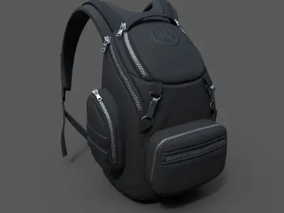 Human Backpack scifi ver 3 Low-poly 3D model