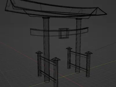Japanese Torii Low-poly 3D model