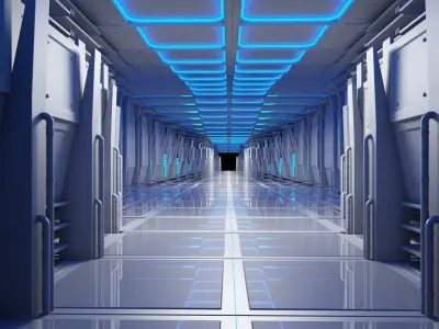 Futuristic Tunnel Animated 3D model