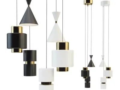 Modern Geometric Cluster Pendant Light Collection 3D model