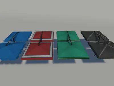 Lowpoly umbrellas pack  Low-poly 3D model