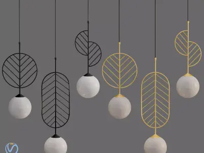 light-03 leaf pendant lamp 3D model