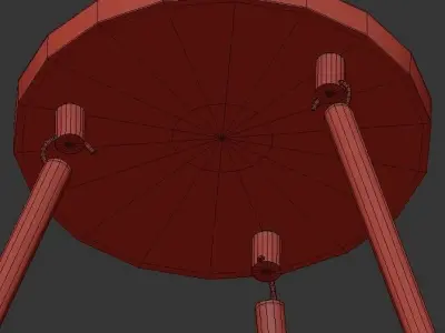 Sadless modern chandelier with brass and clear glass 3D model