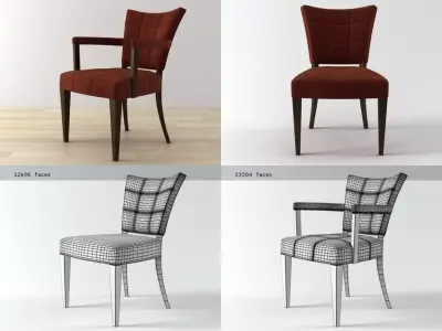 Slidell set of four chairs 3D model