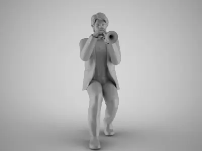 Man Playing Trumpet 3D print model