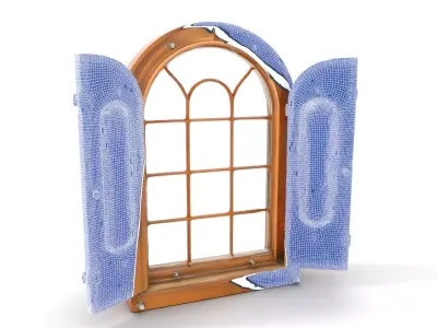 Rustic Arched Window model pack Low-poly 3D model