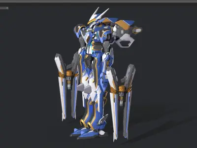 robot Low-poly 3D model 16