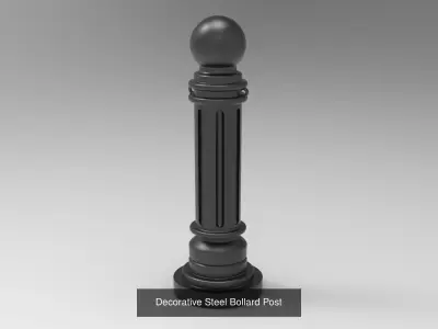Bollard Collection gun with handle 3D Model Pack