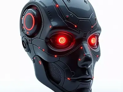 Futuristic Cyborg Skull 3D Model Low-poly 3D model