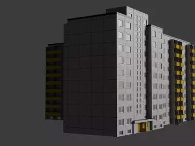 121-070-1 Type Panel Building 3D model Low-poly 3D model Low-poly 3D model